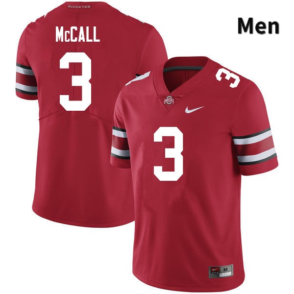 Ohio State Buckeyes Demario McCall Men's #3 Scarlet Authentic Stitched College Football Jersey